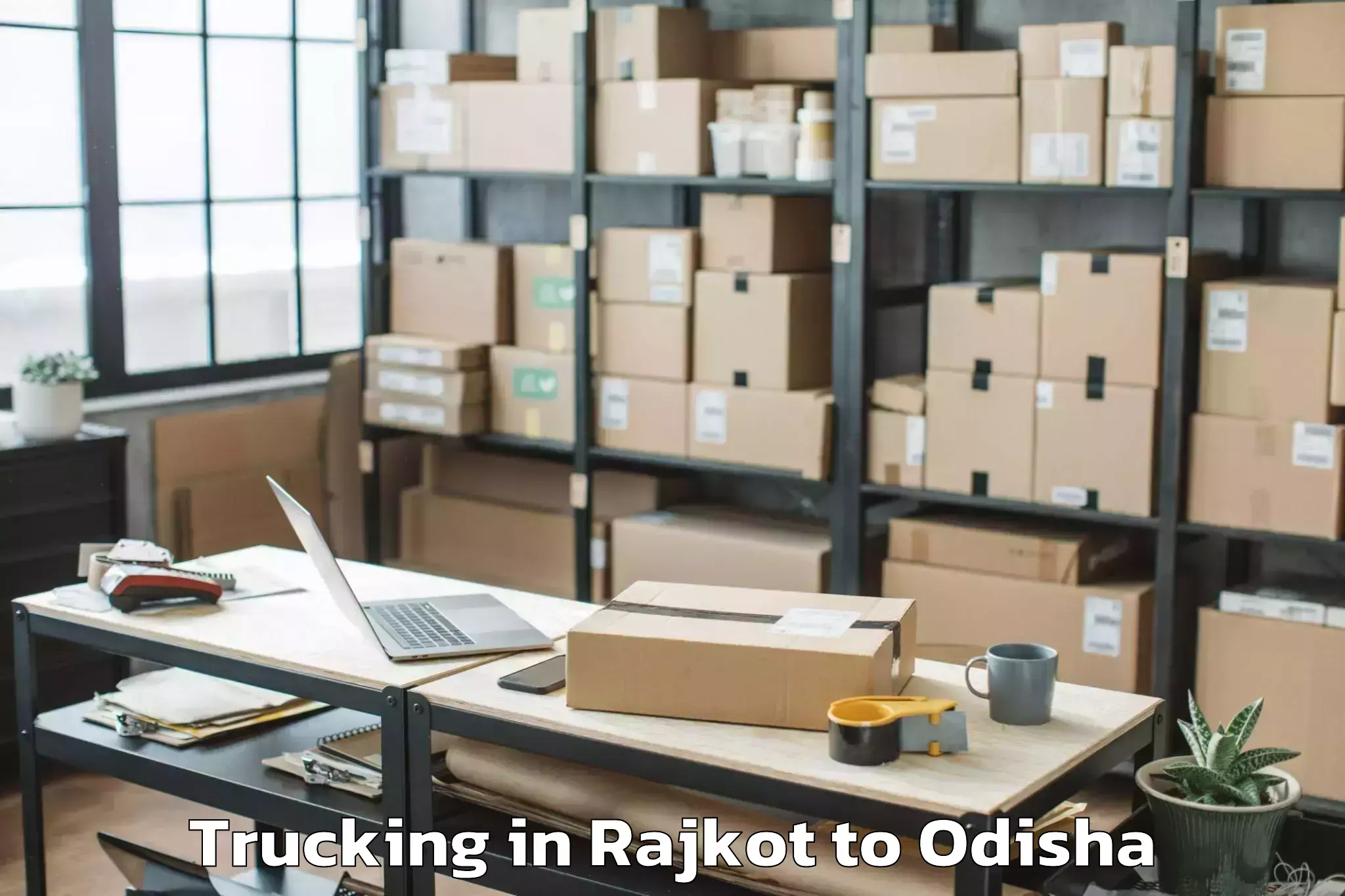 Book Rajkot to Laikera Trucking Online